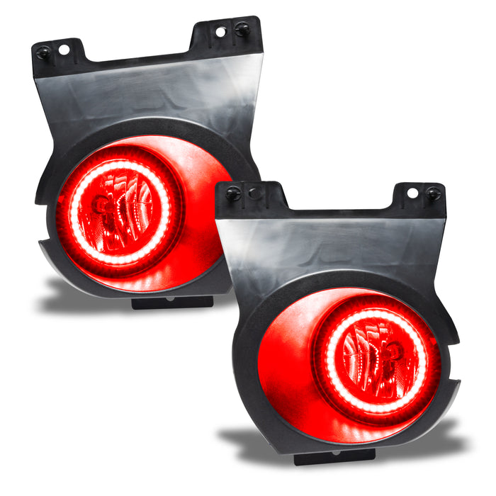 2011-2014 Ford F-150 Pre-Assembled Halo Fog Lights with red LED halo rings.