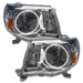 2005-2011 Toyota Tacoma Pre-Assembled Halo Headlights with white LED halo rings.