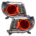 2005-2011 Toyota Tacoma Pre-Assembled Halo Headlights with red LED halo rings.
