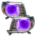 2005-2011 Toyota Tacoma Pre-Assembled Halo Headlights with purple LED halo rings.