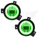 2001-2003 Ford Ranger Pre-Assembled Halo Fog Lights with green LED halo rings.