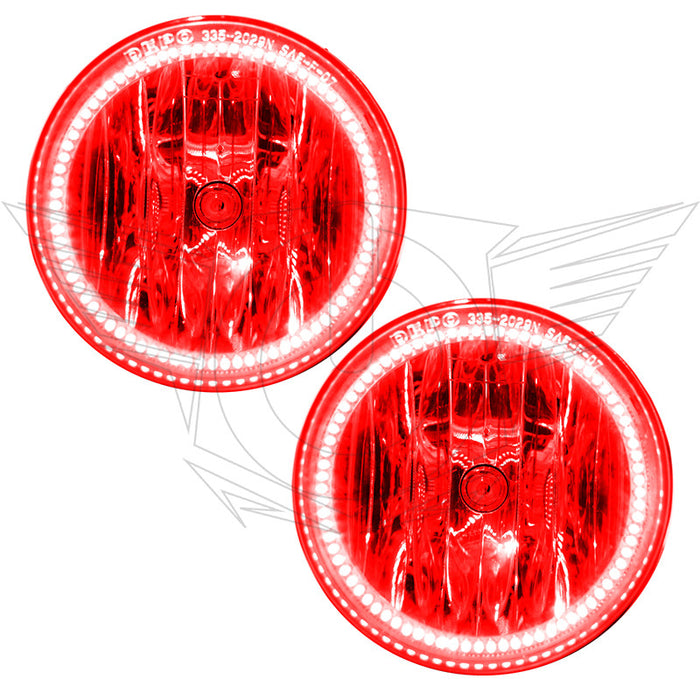 2014-2015 GMC Sierra 1500 Pre-Assembled Fog Lights with red LED halo rings.