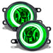 2012-2014 Toyota Prius Pre-Assembled Halo Fog Lights with green halos.