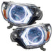 2012-2015 Toyota Tacoma Pre-Assembled Halo Headlights - Chrome with white LED halo rings