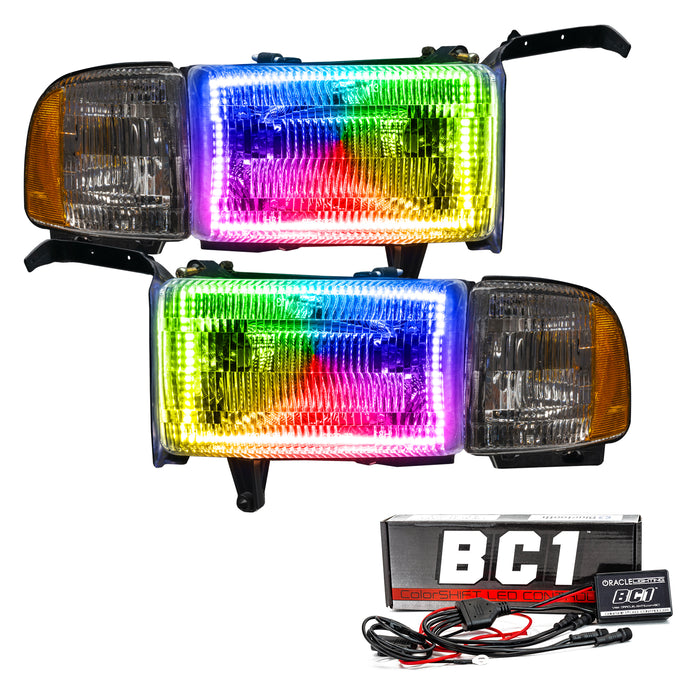 1994-2002 Dodge Ram 1500/2500/3500 Pre-Assembled Halo Headlights with BC1 Controller.