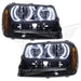 Chevrolet TrailBlazer headlights with white LED halo rings.