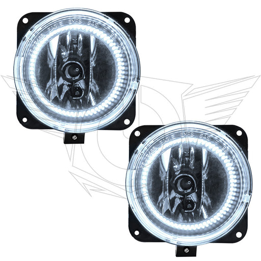 2002 Lincoln LS Pre-Assembled Fog Lights with white LED halo rings.