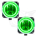 2002 Lincoln LS Pre-Assembled Fog Lights with green LED halo rings.