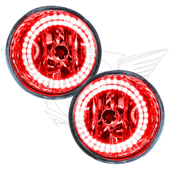 2004-2007 Nissan Armada Pre-Assembled Fog Lights with red LED halo rings.