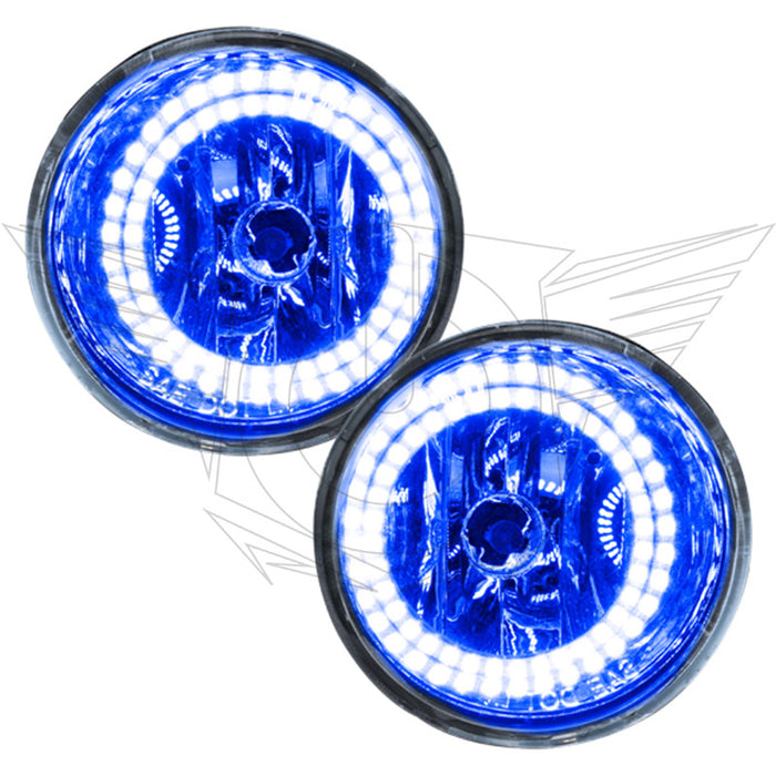 2004-2015 Nissan Titan Pre-Assembled Fog Lights with blue LED halo rings.