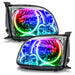 2005-2006 Toyota Tundra Regular/Accessible Cab Pre-Assembled LED Halo Headlights with rainbow halos.