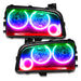 2005-2010 Dodge Charger Pre-Assembled Headlights - Non HID - Triple Halo with rainbow halos.