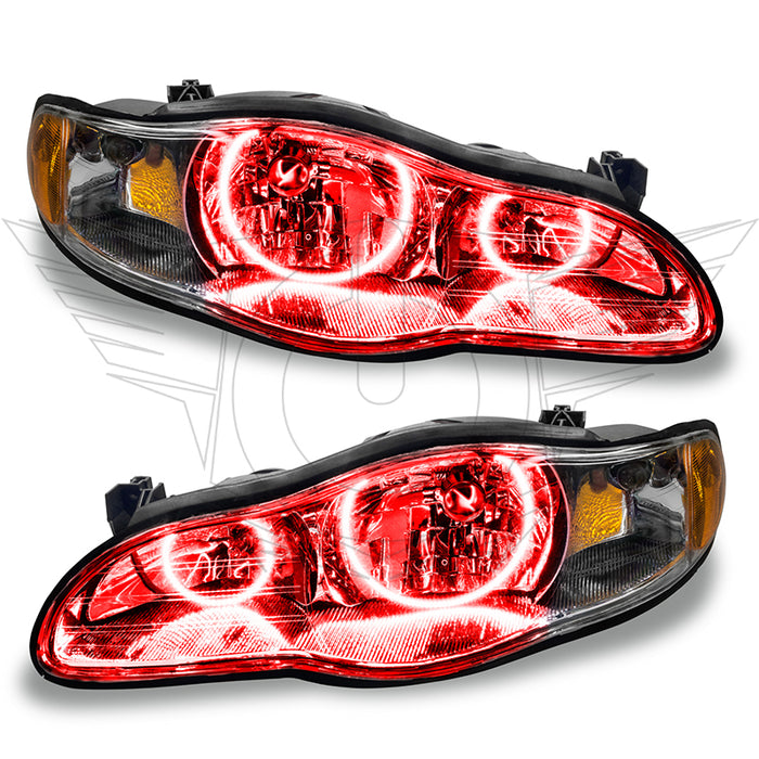 Chevrolet Monte Carlo headlights with red LED halo rings.