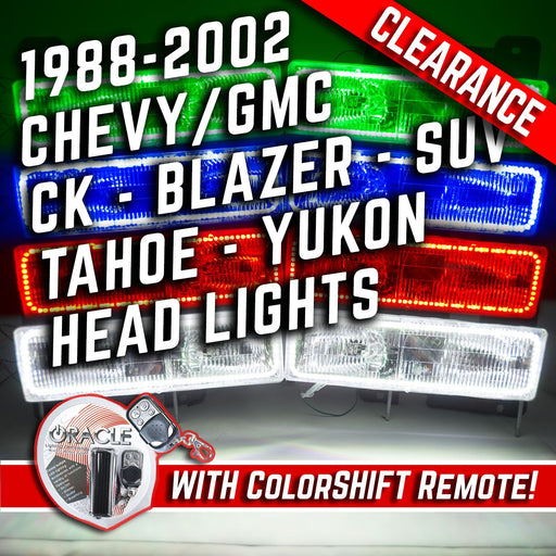 1988-2002 Chevrolet GMC CK Blazer SUV Truck Headlights ORACLE ColorSHIFT Halos + RGB Controller