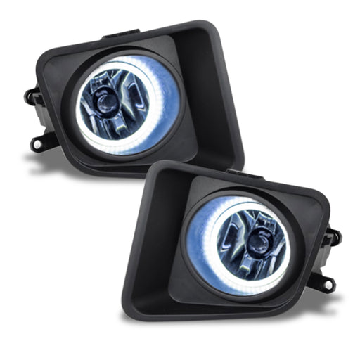 2014-2018 Toyota Tundra Pre-Assembled Halo Fog Lights with white LED halo rings.