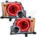 2005-2014 Nissan Xterra Pre-Assembled LED Halo Headlights with red LED halo rings.