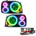2001-2004 Nissan Frontier Pre-Assembled Halo Headlights-Triple Halos with BC1 Controller.