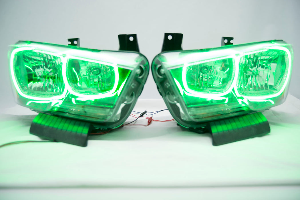 2011-2014 Dodge Charger Headlights - ORACLE Green LED Halo Kit Pre-Installed