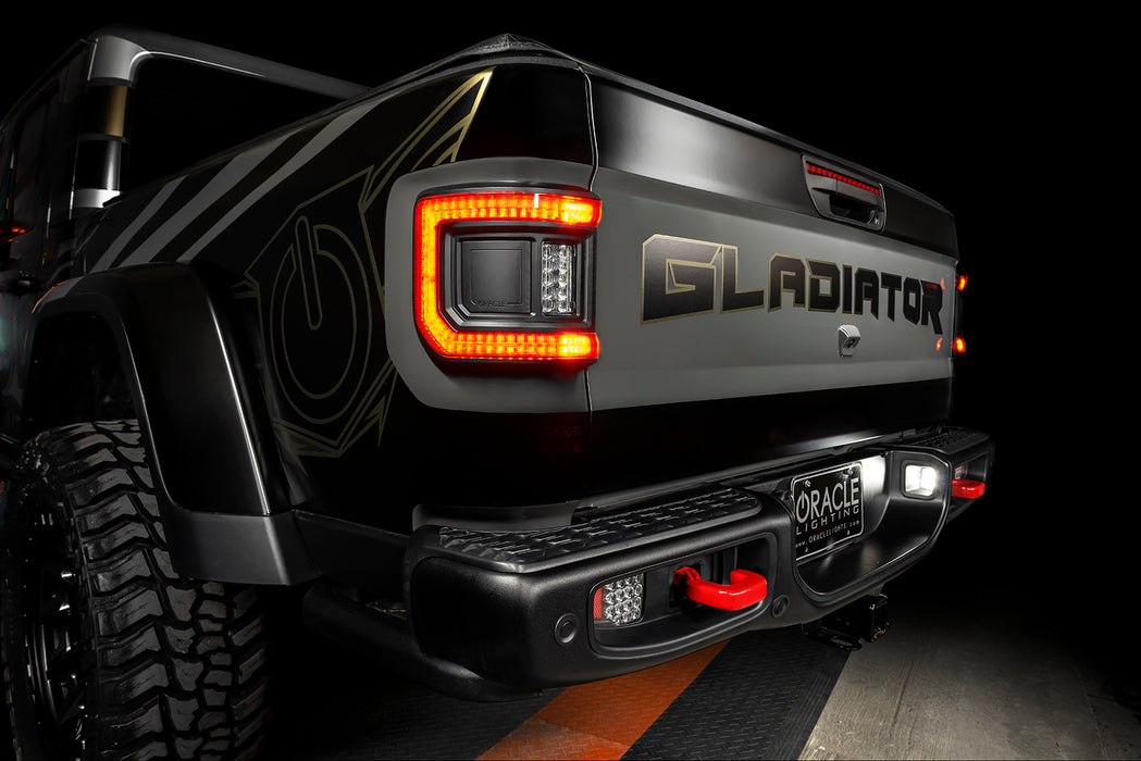 ORACLE Lighting LED flush mount tail lights for Jeep Gladiator JT on oracle edition Jeep turned on