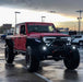 Red Jeep gladiator with vector grill on