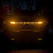 Front view of a Ford Bronco with Amber LED Illuminated Letter Badges.