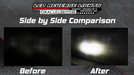 Comparison of factory reverse lighting versus ORACLE lighting rear bumper LED reverse lights