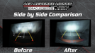 Comparison of factory reverse lighting versus brighter ORACLE lighting rear bumper LED reverse lights.