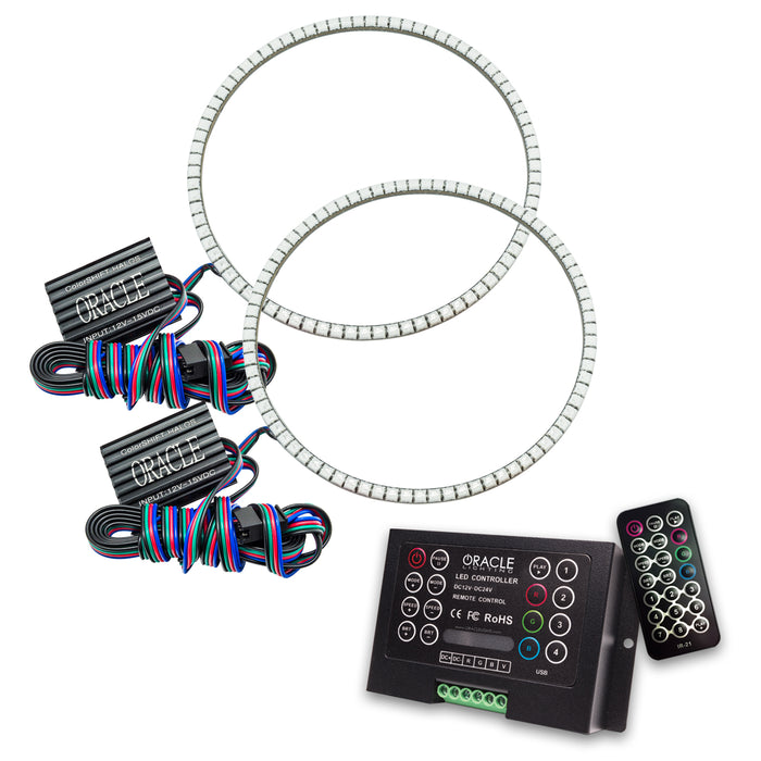 2018-2024 Jeep Wrangler JL LED Headlight Surface Mount Halo Kit with 2.0 Controller.