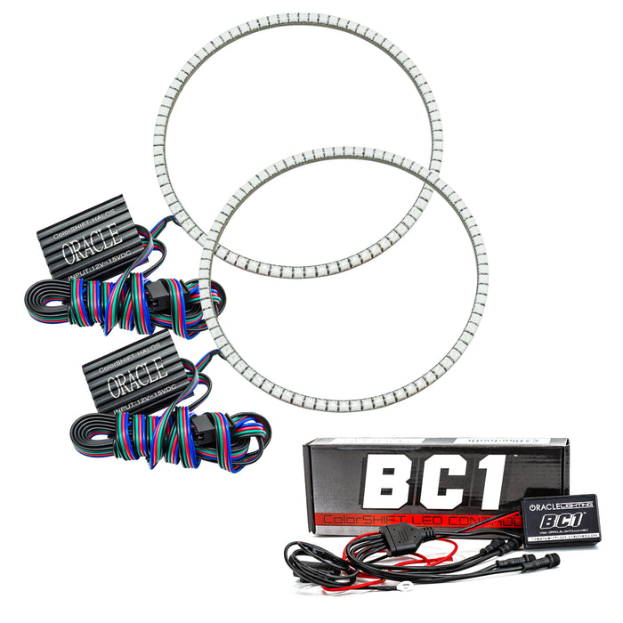 2018-2024 Jeep Wrangler JL LED Headlight Surface Mount Halo Kit with BC1 Controller.