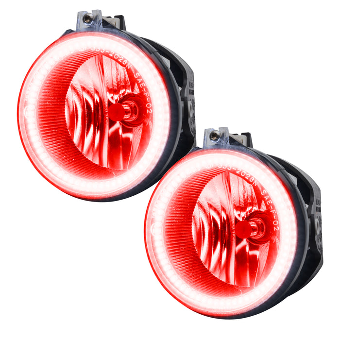 2005-2007 Jeep Liberty Pre-Assembled Fog Lights with red LED halo rings.