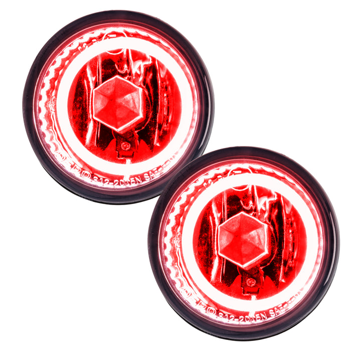 Subaru Legacy fog lights with red LED halo rings.