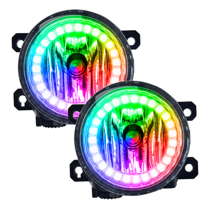 Honda CRZ fog lights with ColorSHIFT LED halo rings.