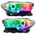 Toyota Tacoma headlights with rainbow LED halo rings.
