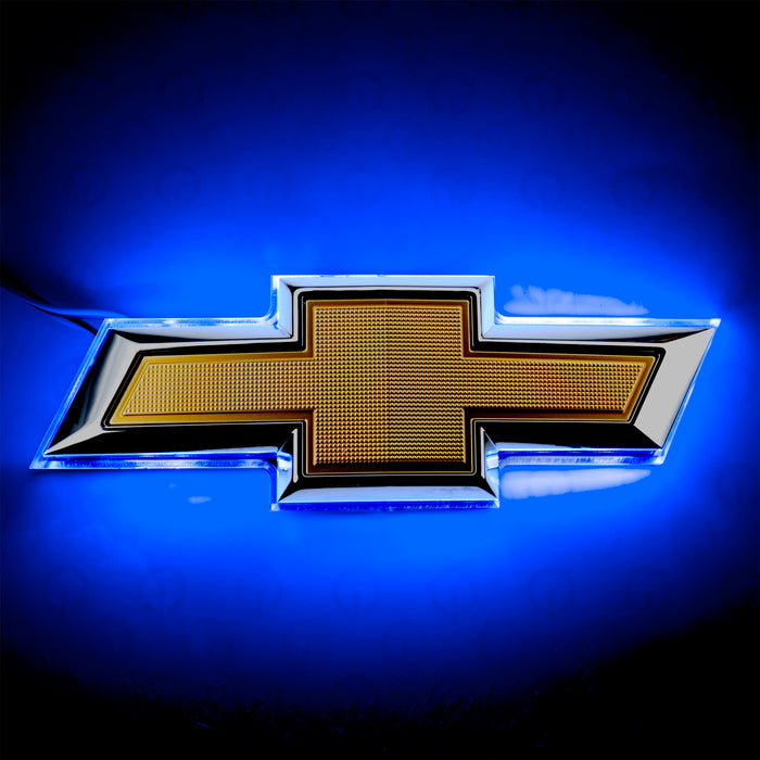 2014-2015 Chevrolet Camaro Illuminated LED Rear Bowtie Emblem with blue LEDs.