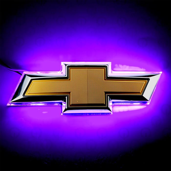 2014-2015 Chevrolet Camaro Illuminated LED Rear Bowtie Emblem with purple LEDs.