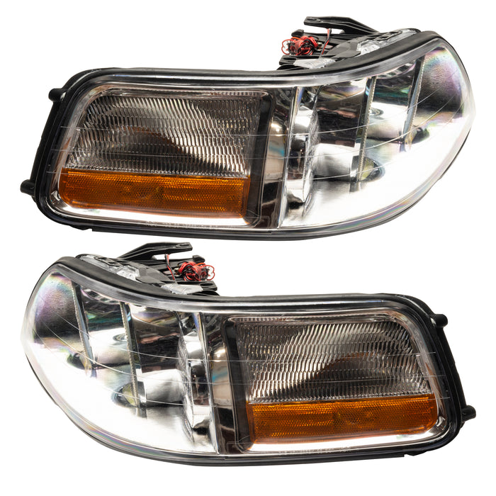 Side view of 2005-2011 Lincoln Town Car Pre-Assembled Halo Headlights - Non HID