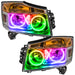 Nissan Armada headlights with ColorSHIFT LED halo rings.