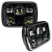 7"x6" 42W Replacement LED Headlight - Black (Pair)