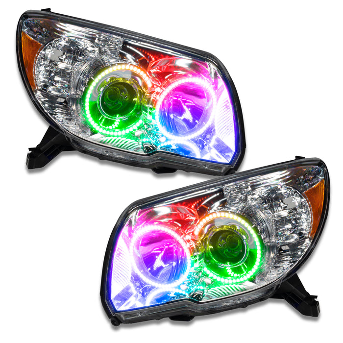 2006-2009 Toyota 4-Runner Pre-Assembled Halo Headlights-Non HID with ColorSHIFT LED halo rings.