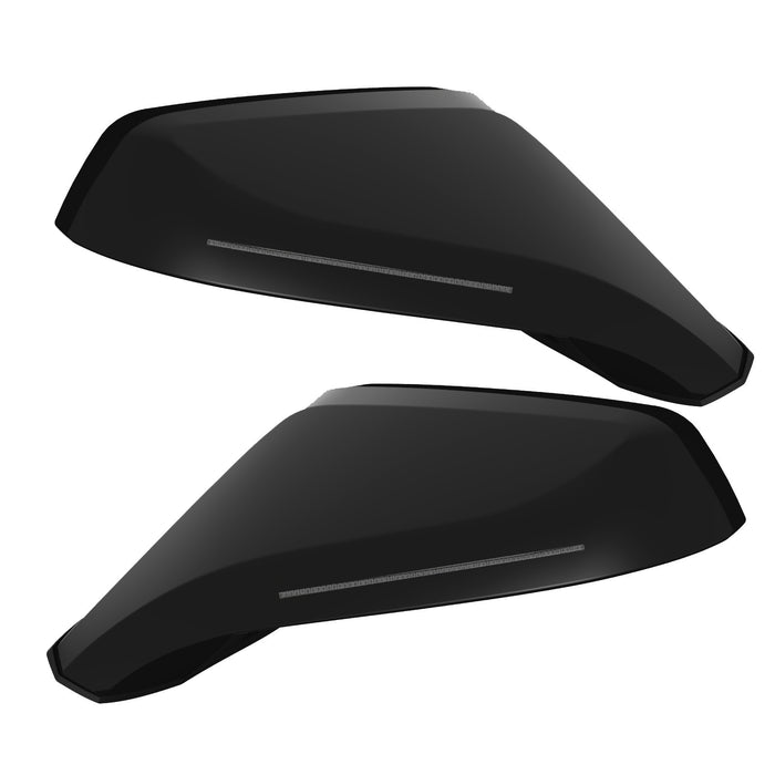2010-2015 Chevrolet Camaro Concept Side Mirrors with dark gray paint and clear lenses.
