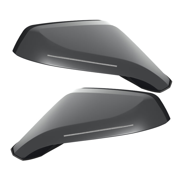 2010-2015 Chevrolet Camaro Concept Side Mirrors with light gray paint and clear lenses.
