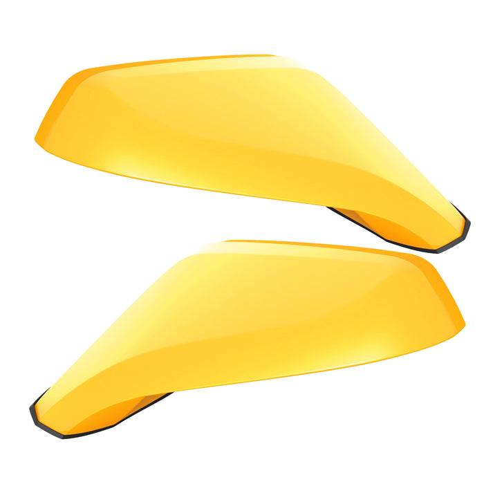  2010-2015 Chevrolet Camaro Concept Side Mirrors with light yellow paint and ghost lenses.