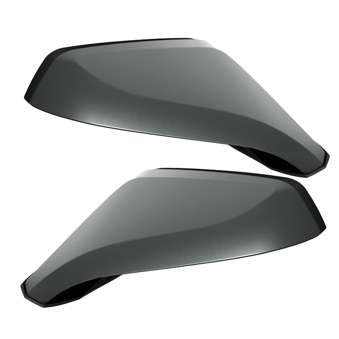 2010-2015 Chevrolet Camaro Concept Side Mirrors with dark silver metallic paint and ghost lenses.