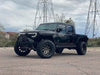 Three quarters view of a Jeep Gladiator JT with VECTOR Pro-Series LED Grill installed.