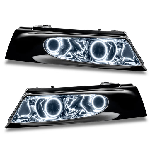 Plymouth Prowler headlights with white halo rings.