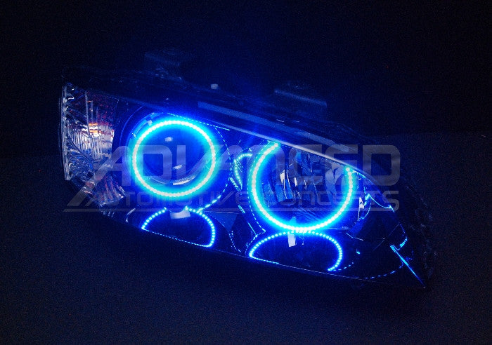 2008-2009 Pontiac G8 LED Headlight Halo Kit with blue LED halos.