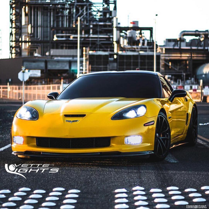 Yellow corvette outdoors with sidemarkers