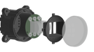 CAD Rendering of a deconstructed 60mm 15W Low Beam LED Emitter Module