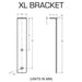 XL bracket diagram with measurements