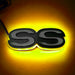 Illuminated SS Emblem with yellow LEDs.